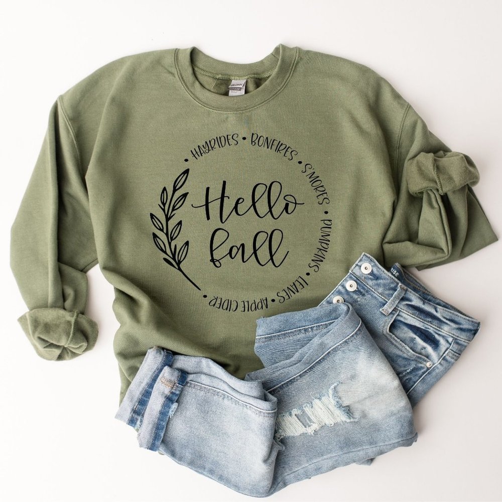 NEW Womens Hello Fall Sweatshirt Tops Unisex Fit